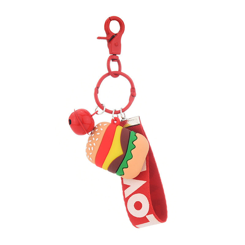 Wholesale Creative Food Simulation Fries Popcorn Keychain Small Pendant Soft Glue